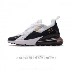 公司级 耐克 NIKE AIR MAX 270 FLYKNIT 混合科技 透气后掌半气垫慢跑鞋 气垫跑步鞋 其后跟采用 Nike 大型 Air 气垫，加上具有非