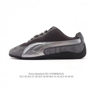 puma Speedca Og 彪马极速赛车系列低帮德训风拼接复古百搭休闲运动赛车鞋 鞋款从80、90年代赛车手所穿的防火赛车鞋为原型，鞋身线条模仿了赛车的流线