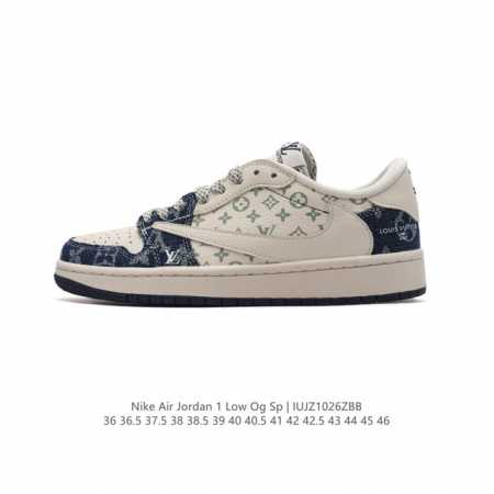 公司级 真标 耐克 Nike Air Jordan 1 Low OG SP Military Blue AJ1乔1 倒勾低帮篮球鞋 路易威登联名 AJ1 乔丹1 - 点击图像关闭