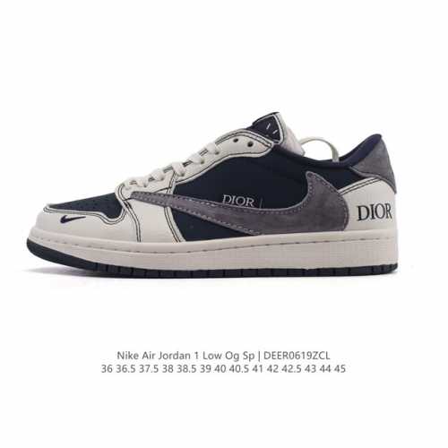 公司级 真标 耐克 Nike Air Jordan 1 Low Og Sp Military Blue Aj1乔1倒勾 2025年新款 蛇年新款 低帮篮球鞋 A