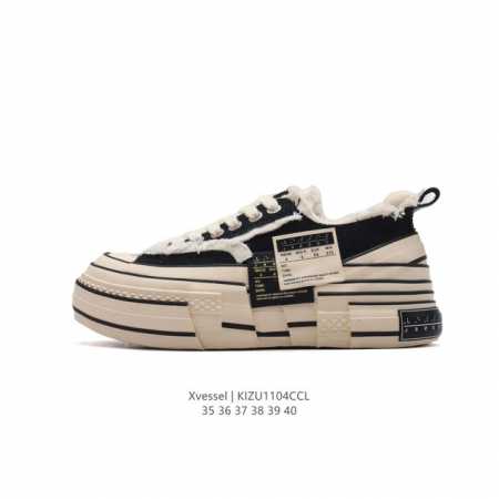 公司级 吴建豪个人新锐品牌xVESSEL G.O.P Mule Slip On 重工解构厚底软木运动鞋 百搭乞丐风增高帆布面板鞋休闲女鞋 包头运动拖鞋，古法手工 - 点击图像关闭