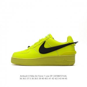 真标 耐克 空军一号 Af1 低帮休闲板鞋 Ambush X Nk Air Force 1'07 Low Sp 空军一号联名标志性的swoosh延伸至鞋跟之外，
