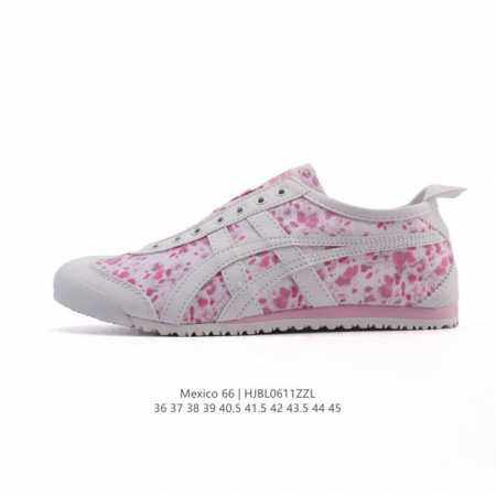 真标 亚瑟士 Onitsuka Tiger Mexico 66 Slip On 鬼冢虎复古时尚 舒适透气帆布织物鞋面耐磨防滑 休闲运动跑步鞋 虎底采用磨耐防橡滑 - 点击图像关闭