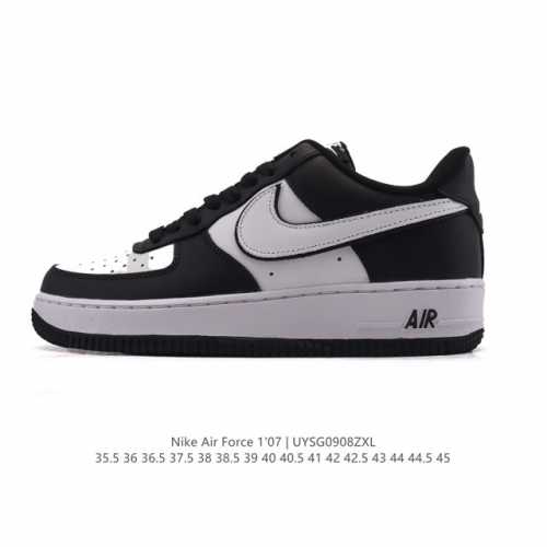 头层皮 耐克 Nike Air Force 1 '07 Low 空军一号含气垫 小白鞋 低帮百搭厚底增高休闲运动板鞋。柔软、弹性十足的缓震性能和出色的中底设计，