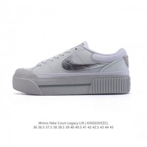 170 【真标】Nike 耐克 Court Legacy Lift 男女士运动鞋 运动厚底小白鞋 复古休闲鞋，上部和合成的 Strati 重叠,增加纹理、深度和