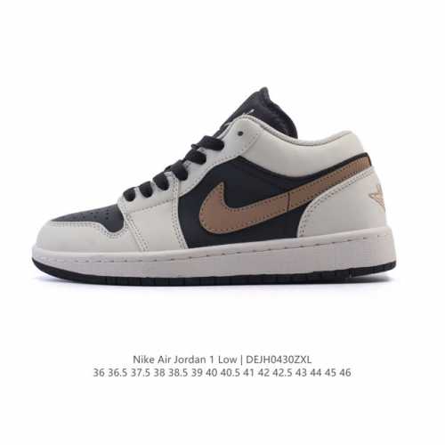 高品质版本 头层皮 耐克 乔丹Air Jordan 1 Low Aj1 乔1 乔丹1代Aj1 低帮复古文化休闲运动篮球鞋，从1985 年面世的元年款汲取设计灵感