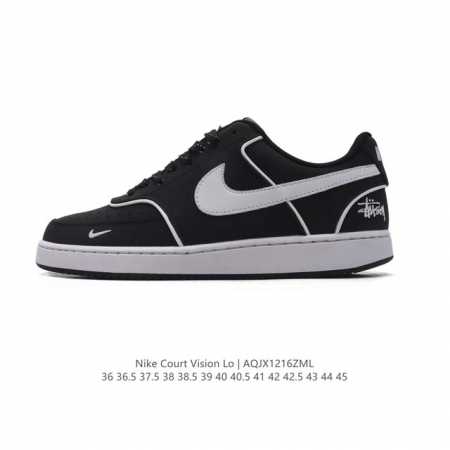 公司级 耐克 Nike Court Vision Lo校园风低帮复古篮球板鞋男女运动鞋。延续80年代复古篮球鞋，添加学院风细节。皮革组合鞋面，利落风格，重现复古 - 点击图像关闭