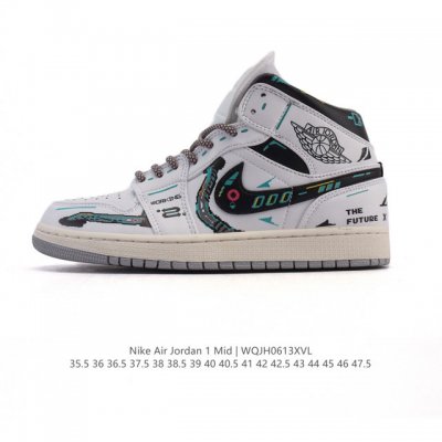 公司级 耐克 Nike Air Jordan 1 Mid 男女子篮球鞋时尚轻盈板鞋Aj1乔1运动鞋 乔丹一代 高帮复古休闲篮球鞋 。Air Jordan 1 M
