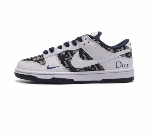 耐克nike Sb Dunk Low X Dior 扣篮系列 迪奥联名 复古低帮休闲运动滑板板鞋 采用脚感柔软舒适zoomair气垫 有效吸 收滑板等极限运动在
