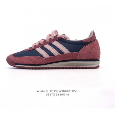 阿迪达斯Adidas Sl 72 Shoes 经典复古薄底运动鞋 T头鞋 三叶草复古休闲跑步鞋休闲运动鞋 这款经典运动鞋携复古型格，来访你的活力日常 采用柔软皮