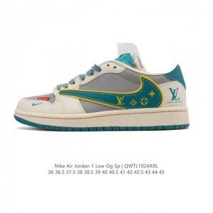 公司级 真标 耐克 Nike Air Jordan 1 Low Og Sp Military Blue Aj1乔1倒勾 2025年新款 蛇年新款 路易威登联名