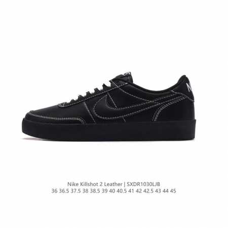 耐克板鞋 生胶米白 复古板鞋J.Crew x Nike 联名 Killshot II Leather 男女休闲复古运动鞋。采用米白色皮革制作鞋身，大号Swoos - 点击图像关闭