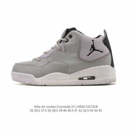 耐克 Nike Airjordancourtside23 乔丹23代 Aj23实战气垫缓震篮球鞋，Jordan 乔丹 男女鞋真标半码制，采用优质荔枝纹牛剖皮革鞋 - 点击图像关闭