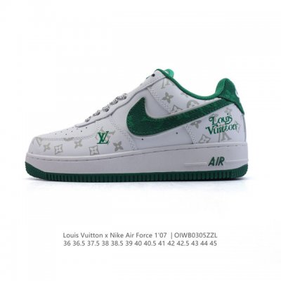 Louis Vuitton X Nike Air Force 1 Low 路易威登联名 耐克 空军一号 Af1 低帮百搭休闲厚底增高运动板鞋。柔软、弹性十足的缓