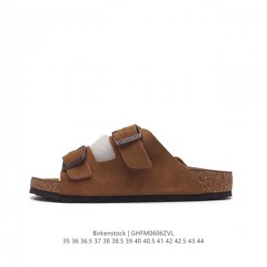 德国百年知名鞋履品牌 博肯birkenstock 勃肯拖鞋系列凉拖鞋休闲沙滩凉鞋 广东原产#采用质地柔软牛皮革 中底搭载缓震软木橡胶 外置eva轻量片装外底。
