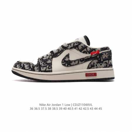 公司级 耐克 乔丹Air Jordan 1 Low AJ1 乔1 乔丹1代aj1 迪奥联名 低帮复古文化休闲运动篮球鞋。从1985 年面世的元年款汲取设计灵感， - 点击图像关闭