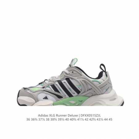 公司级adidas Xlg Runner Deluxe 系列低帮老爹风增高复古中性休闲运动慢跑鞋。 类型：男女鞋 货号：Ih7800 尺码：36-45含半码 编 - 点击图像关闭