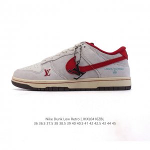 真标 耐克Nike Dunk Low 板鞋 Sb系列经典百搭休闲运动板鞋 路易威登联名。加厚鞋舌的填充，使舒适性大大提升，同时也更方便穿脱中底部分则加入了脚感柔