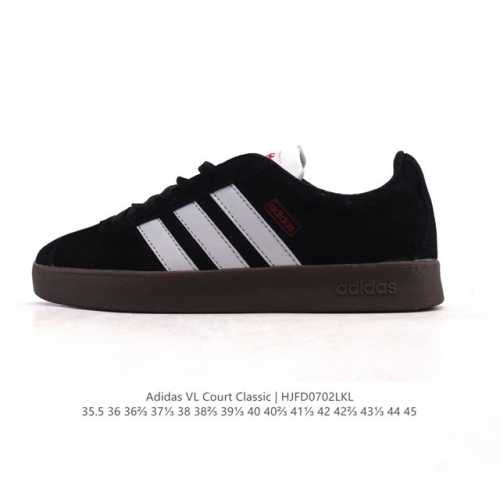 阿迪达斯 Adidas Vl Court Classic Shoes 运动休闲板鞋德训鞋 T头鞋 这款Adidas经典运动鞋，以经典造型塑就百搭风格。灵感源自A