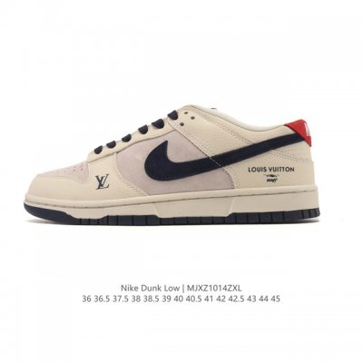 真标 耐克 Nike Sb Dunk Low Pro 男女同款运动鞋复古板鞋 路易威登联名。采用柔软皮革鞋面，经久耐穿，塑就如元年款 Dunk 般的复古质感。鞋
