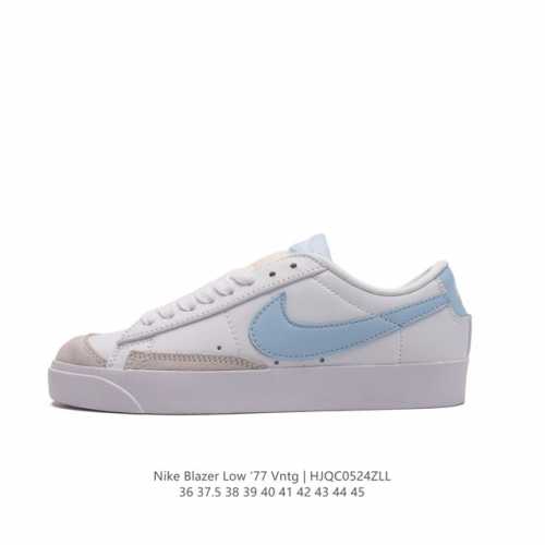 耐克 Nike Blazer Low '77 Vntg 男女子运动板鞋 重现低调风格和经典篮球外观，依托经典简约魅力和舒适性能，备受街头时尚赞誉。华美翻毛皮细节