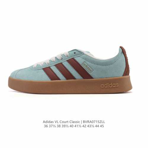 阿迪达斯 Adidas Vl Court Classic Shoes 运动休闲板鞋德训鞋 T头鞋 这款Adidas经典运动鞋，以经典造型塑就百搭风格。灵感源自A