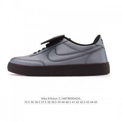 耐克板鞋 生胶米白 复古板鞋J.Crew X Nike 联名 Killshot Ii Leather 男女休闲复古运动鞋。采用米白色皮革制作鞋身，大号Swoos