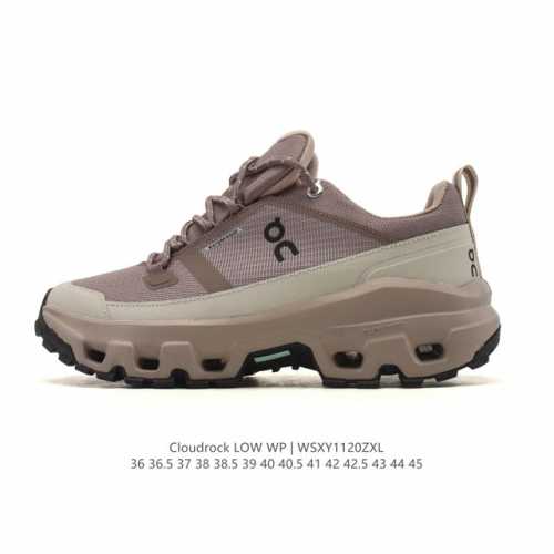 公司级On 昂跑 Cloudrock Low 舒适 轻便 减震耐磨跑步鞋，采用了先进的缓震技术 能够有效减少跑步时对关节的冲击 保护运动者的健康 其独特的缓震系