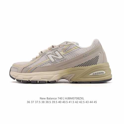 New Balance Mr740 Nb新百伦系列复古老爹风休闲运动慢跑鞋。采用轻质牛剖革拼接透气网眼衬垫织物鞋面材质 T-Beam大底提供足步弓支撑 保持步态