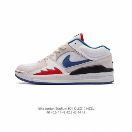 真标 耐克男士运动板鞋 Nike Air Jordan Stadium 90 Stadium 乔丹 Aj 90 篮球鞋。Jordan Stadium 90充满了 - 点击图像关闭