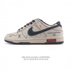 公司级 耐克 Nike Dunk Low Retro 运动鞋复古滑板鞋 路易威登联名。作为 80 年代经典篮球鞋款，起初专为硬木球场打造，后来成为席卷街头的时尚