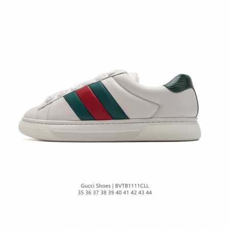 公司级 GUCCI 古驰 百搭休闲运动板鞋。明星同款 小红书爆款 小白鞋 厚底增高男士运动鞋 真标 2024ss新色，经典高奢品牌GUCCI古驰 复古松糕跟休闲 - 点击图像关闭