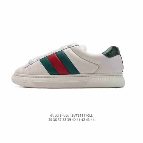 公司级 GUCCI 古驰 百搭休闲运动板鞋。明星同款 小红书爆款 小白鞋 厚底增高男士运动鞋 真标 2024ss新色，经典高奢品牌GUCCI古驰 复古松糕跟休闲