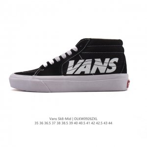 万斯Vans范斯 经典系列 Sk8-Mid 中帮帆布拼接鞋 休闲运动硫化板鞋 情侣鞋时尚复古男女鞋。 类型：男女鞋 码数：35-44含硫化 编码：Olkw092
