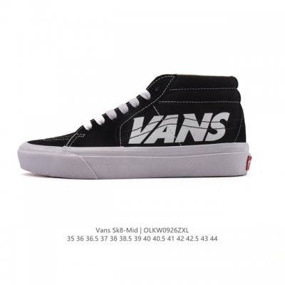 万斯Vans范斯 经典系列 Sk8-Mid 中帮帆布拼接鞋 休闲运动硫化板鞋 情侣鞋时尚复古男女鞋。 类型：男女鞋 码数：35-44含硫化 编码：Olkw092
