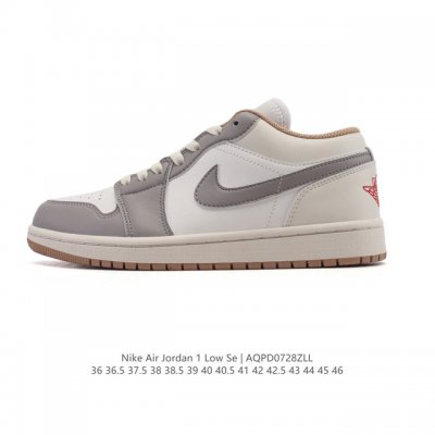 真标 耐克 乔丹Air Jordan 1 Low Aj1 乔1 乔丹1代Aj1 低帮复古文化休闲运动篮球鞋。从1985 年面世的元年款汲取设计灵感，采用简洁大方