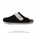 德国百年知名鞋履品牌 勃肯Birkenstock Boston Suede Shearling 波士顿系列休闲凉拖鞋 低帮牛皮绒面革复古软木底包头露跟休闲拖鞋，