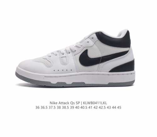 耐克 Nike Attack Qs S 中帮复古百搭休闲运动网球板鞋 耐磨透气 低帮 板鞋 男女子運動鞋強勢來襲！ 采用软质纳帕纹牛剖革组合网布鞋面材质，外置隔
