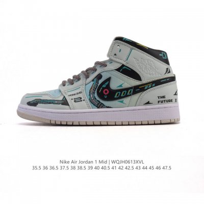 公司级 耐克 Nike Air Jordan 1 Mid 男女子篮球鞋时尚轻盈板鞋Aj1乔1运动鞋 乔丹一代 高帮复古休闲篮球鞋 。Air Jordan 1 M