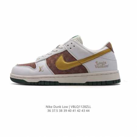 真标 耐克 Nike Dunk Low 运动鞋复古板鞋 路易威登联名 作为 80 年代经典篮球鞋款，起初专为硬木球场打造，后来成为席卷街头的时尚标杆，现以经典细 - 点击图像关闭