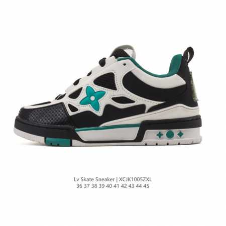 Lv Skate Sneaker 路易威登 2025年新款运动板鞋 蛇年限定 春夏秀场初次亮相，此次以粒面牛皮革焕新呈现。加垫鞋领和鞋舌援引滑板鞋设计，科技鞋带 - 点击图像关闭