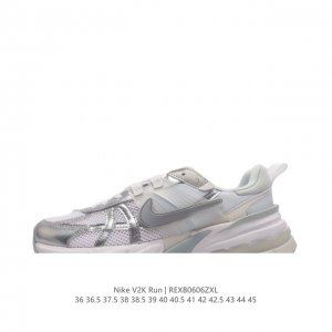 Nike 耐克 V2K Run 减震防滑 复古低帮跑步鞋 超火复古跑鞋，采用太空革组合呼吸网眼布鞋面材质，搭载正确4层组合底模，嵌入tpu加固稳定模块,双层md