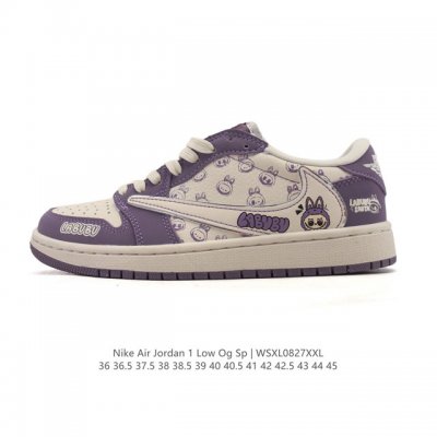 公司级 耐克 Nike Air Jordan 1 Low Og Sp Military Blue Aj1乔1倒勾 Labubu拉布布 2025年新款 低帮篮球鞋