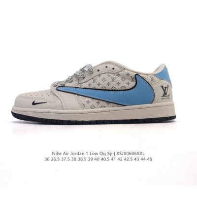 公司级 真标 耐克 Nike Air Jordan 1 Low Og Sp Military Blue Aj1乔1倒勾 路易威登联名2025年新款 蛇年新款 低
