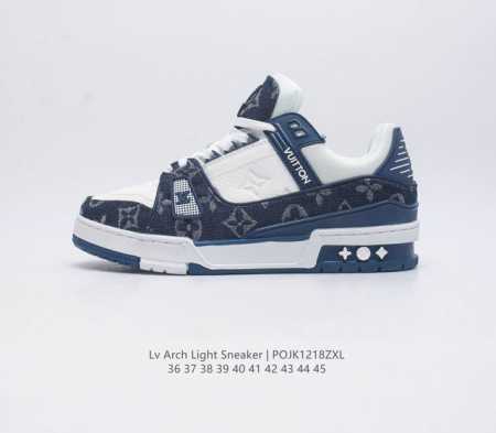 路易威登 Louis Vuitton Lv路易威登板鞋 时尚运动鞋 潮厚底增高男女鞋 舒适防滑底和百搭性霸屏整个时尚娱乐圈 细节调整完美主义 鞋面采用专柜zp一 - 点击图像关闭