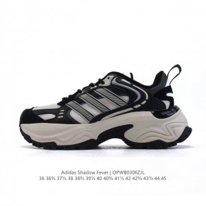 新品公司级 阿迪达斯 Adidas Shadow Fever 复古减震橡胶外底跑鞋 厚底增高老爹鞋，尽显简约格调，上脚舒适更兼具防滑耐磨之特性。其秉持原楦原纸版