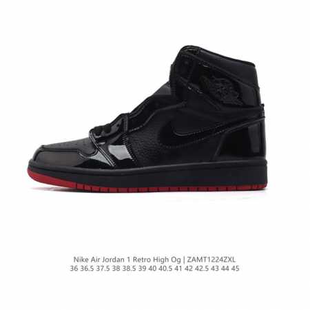 耐克 男女同款运动板鞋 Nike Air Jordan 1 Retro High Og 乔丹一代aj1 乔1 Aj1 篮球鞋复刻运动鞋。皮面高帮板鞋的设计灵感源 - 点击图像关闭