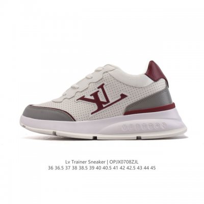 新品公司级 Lv Classic运动鞋 Lv 路易威登Louis Vuitton路易威登Lv男女鞋Classic运动鞋2025款小牛皮字母休闲鞋白色1Ahstf