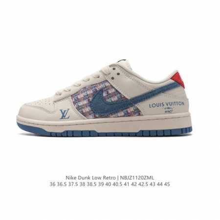 公司级 耐克 Nike Dunk Low 运动鞋复古板鞋 路易威登联名 作为 80 年代经典篮球鞋款，起初专为硬木球场打造，后来成为席卷街头的时尚标杆，现以经典 - 点击图像关闭