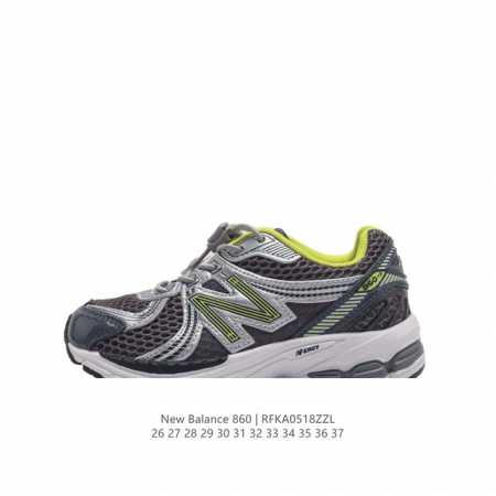 童鞋 Nb 新百伦 New Balance Ml860 V2 系列儿童运动鞋 复古老爹风休闲运动慢跑。采用丝光猪巴皮革拼接透气网眼织物鞋面t-Beam大底提供足 - 点击图像关闭